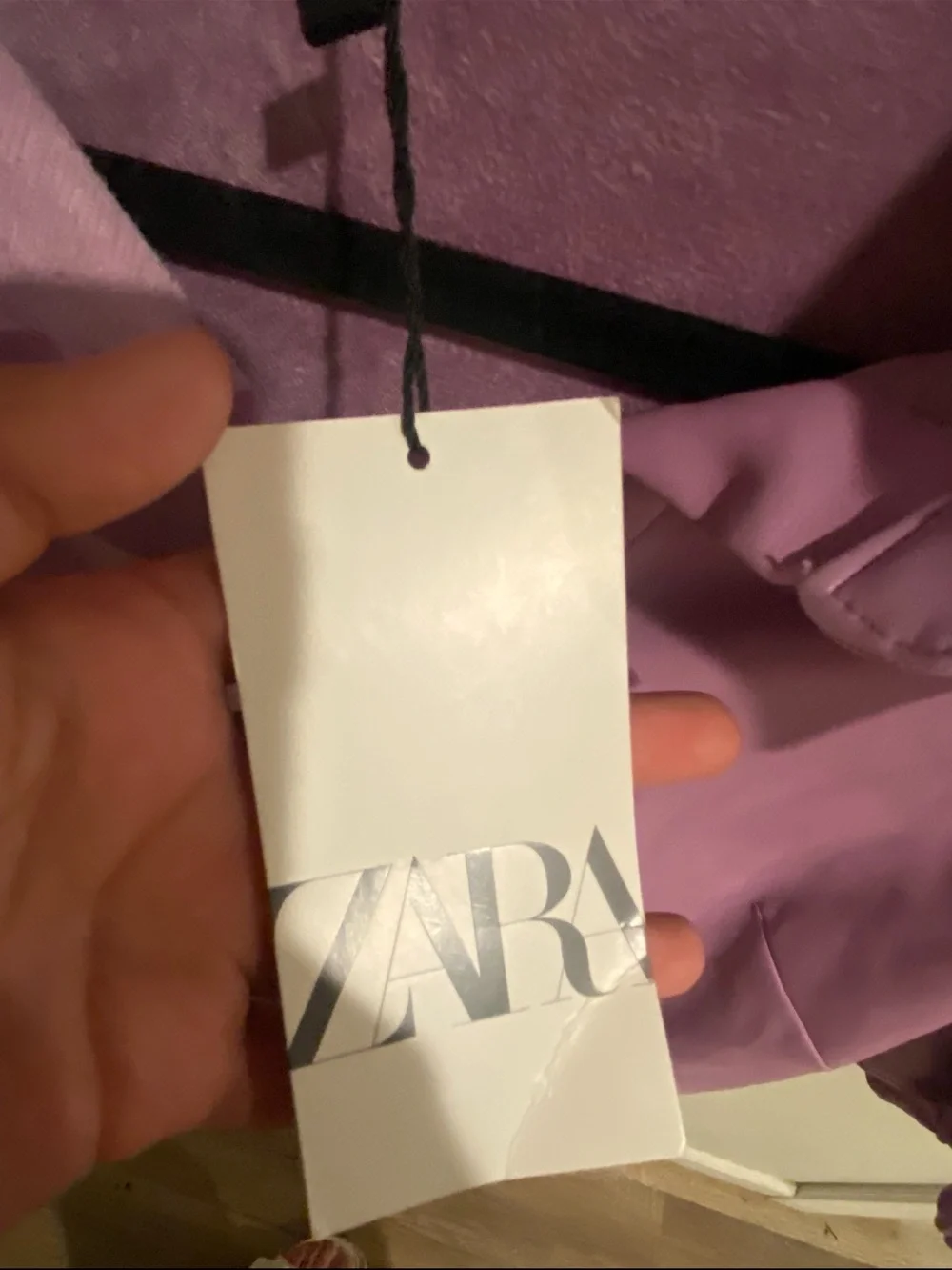 Zara‎ Lilac Faux Leather Mini Dress Size XL